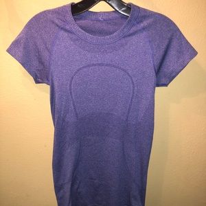 Purple Lululemon fitted workout top